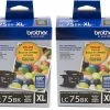 LC-752PKS | Original Brother Ink Cartridges Pack Of 2 - Black -brother shop Brother LC 75 Black Ink Cartridges Pack of 2 53071 95418.1648685657