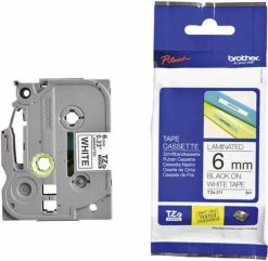 TZE211 | Original Brother 6mm Label Tape - Black On White