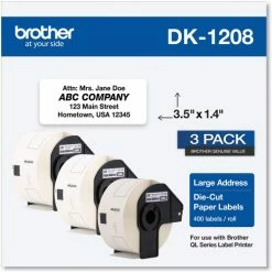 DK-1208 | Original Brother Large Address Paper Labels - White