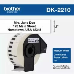 DK-2210 | Original Brother Continuous Length Paper Label Tape - Black On White