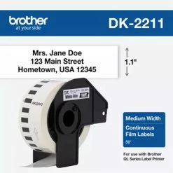 DK-2211 | Original Brother Continuous Length Film Label Tape - Black On White