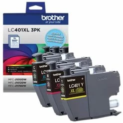 LC-401XL3PKS | Orignal Brother High-Yield Ink Cartridges 3-Pack - Cyan, Magenta, Yellow