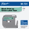 M-731 | Original Brother Non-Laminated Tape For P-touch, 0.47" X 26.2 Ft - Black On Green -brother shop M731 08565.1659470928
