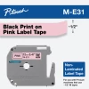 M-E31 | Original Brother Non-Laminated Tape For P-touch, 0.47" X 26.2 Ft - Black On Pink -brother shop ME31 96382.1659470953