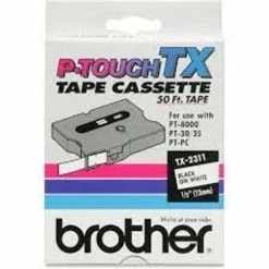TX-2311 | Original Brother Tape Cartridge For P-Touch Labelers, 0.47" X 50 Ft - Black On White