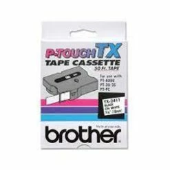 TX-2411 | Original Brother Tape Cartridge For P-Touch Labelers, 0.7" X 50 Ft - Black On White
