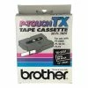 TX-3351 | Original Brother Tape Cartridge For P-Touch Labelers, 0.47" X 50 Ft - White On Black -brother shop TX3351 68842.1670943650