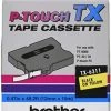 TX-6311 | Original Brother Tape Cartridge For P-Touch Labelers, 0.47" X 50 Ft - Black On Yellow